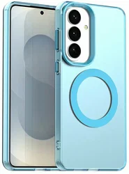 Samsung Galaxy S26 Hoesje MagSafe Backcover Semi-Transparant & Blauw afbeelding