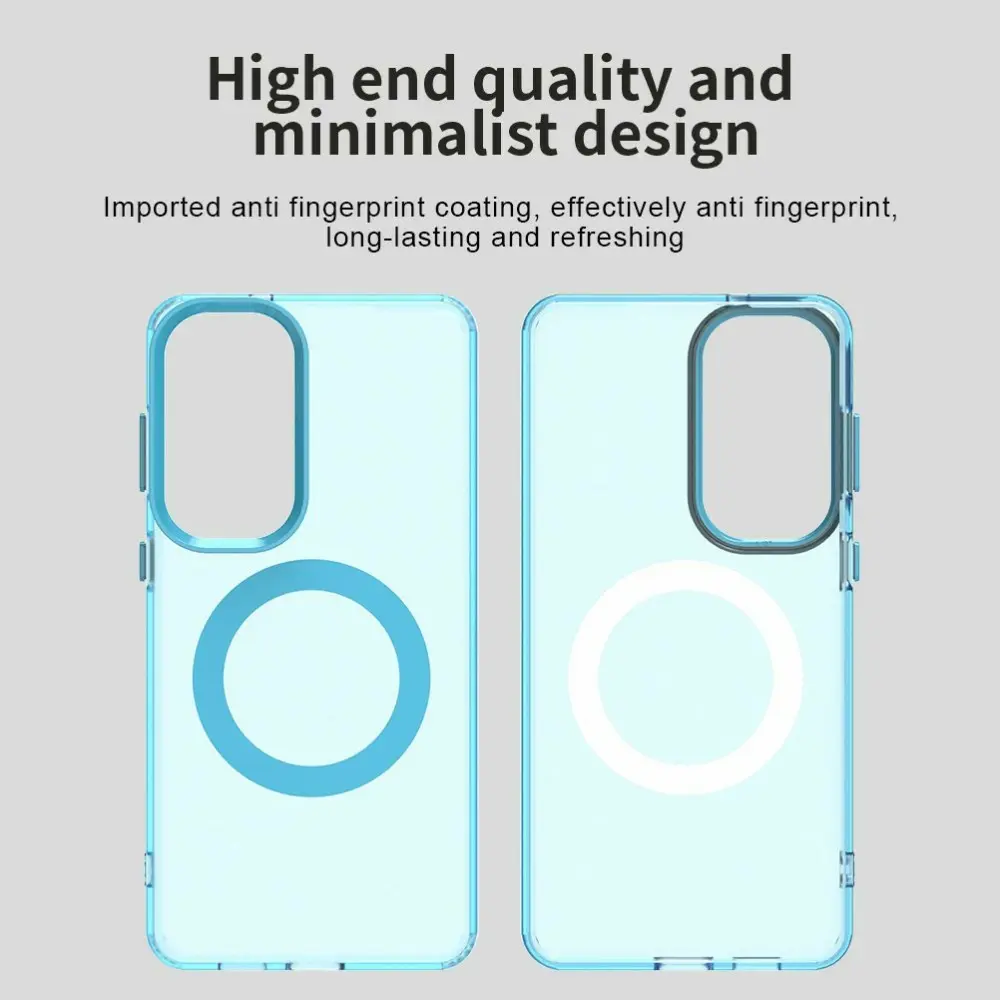 Samsung Galaxy S26 Hoesje MagSafe Backcover Semi-Transparant & Blauw afbeelding 3