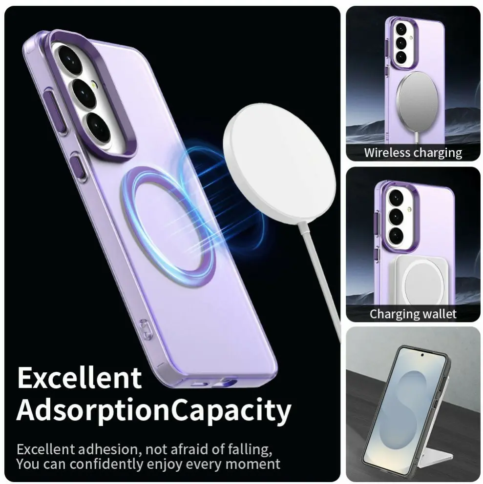 Samsung Galaxy S26 Hoesje MagSafe Backcover Semi-Transparant & Paars afbeelding 2