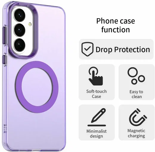 Samsung Galaxy S26 Hoesje MagSafe Backcover Semi-Transparant & Paars afbeelding 7