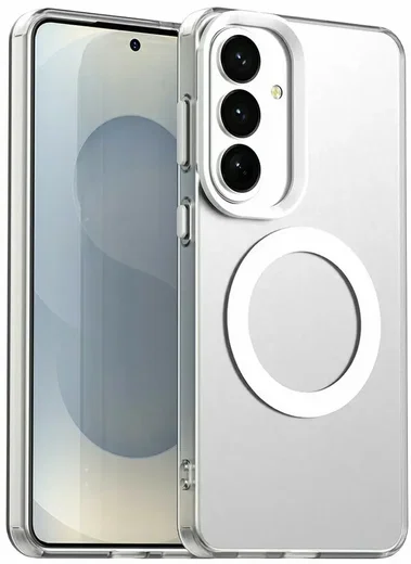 Samsung Galaxy S26 Plus Hoesje MagSafe Backcover Semi-Transparant & Wit afbeelding 1