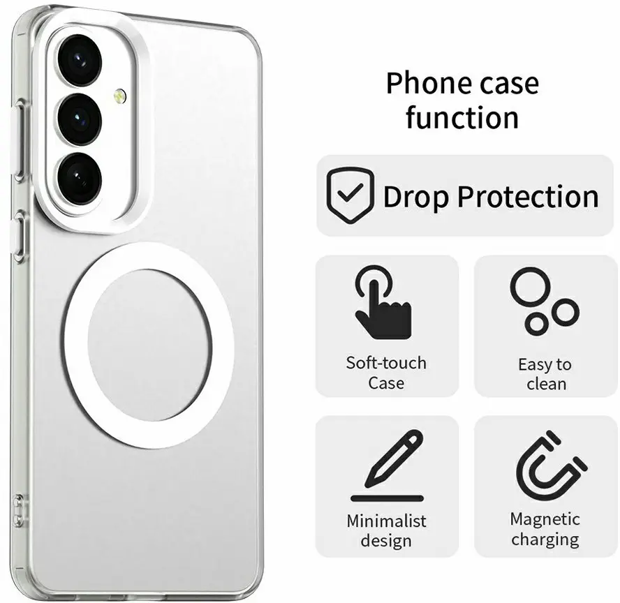 Samsung Galaxy S26 Plus Hoesje MagSafe Backcover Semi-Transparant & Wit afbeelding 7