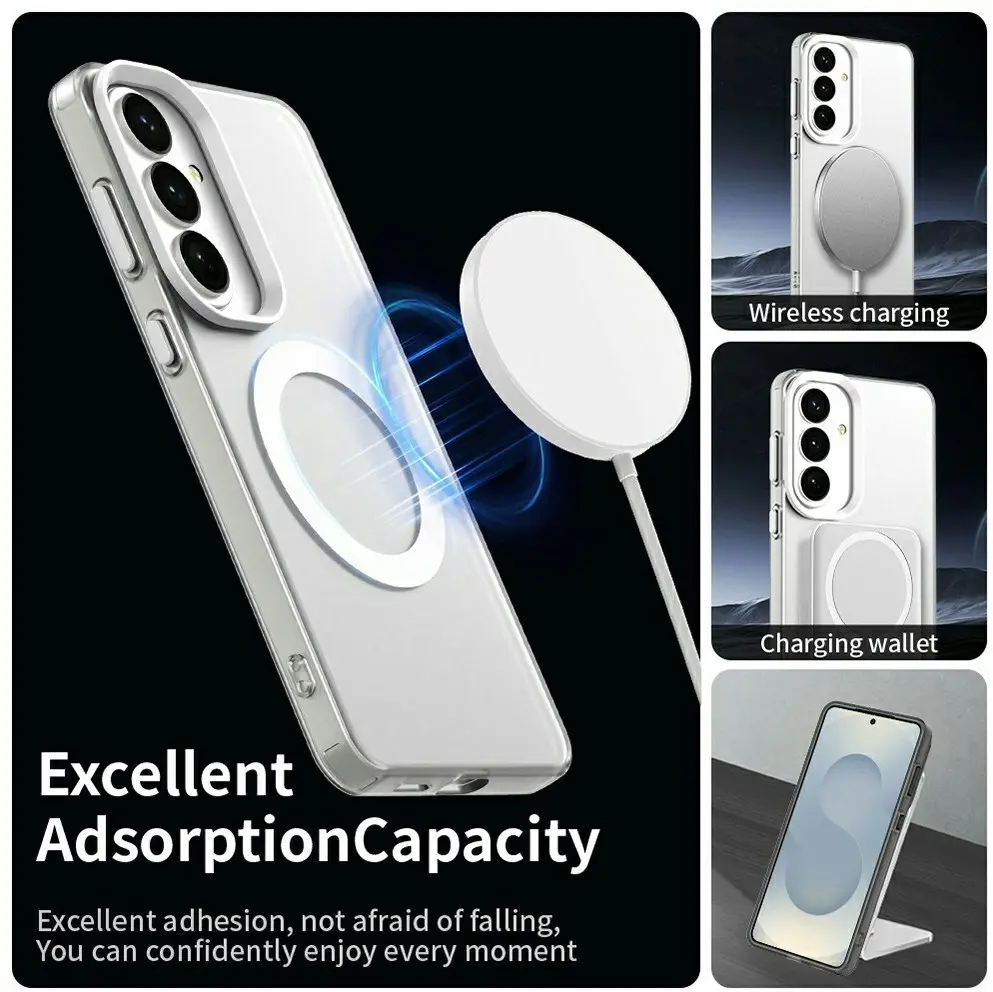 Samsung Galaxy S26 Plus Hoesje MagSafe Backcover Semi-Transparant & Wit afbeelding 2