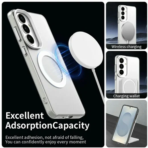 Samsung Galaxy S26 Plus Hoesje MagSafe Backcover Semi-Transparant & Wit afbeelding 2