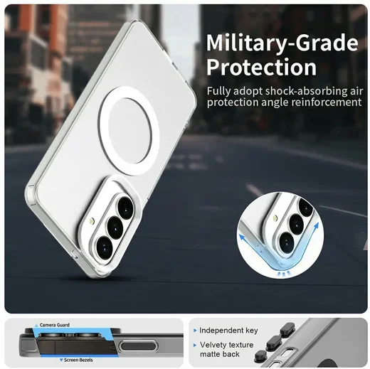 Samsung Galaxy S26 Plus Hoesje MagSafe Backcover Semi-Transparant & Wit afbeelding 9
