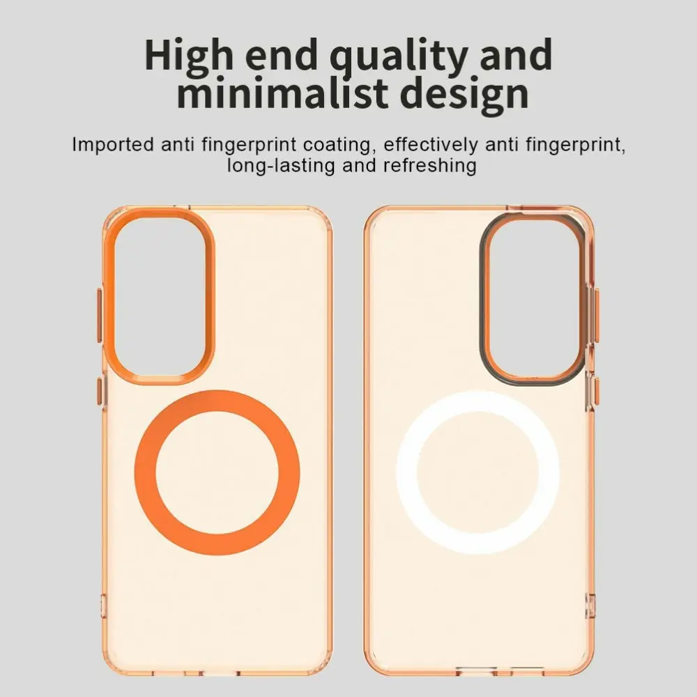Samsung Galaxy S26 Plus Hoesje MagSafe Backcover Semi-Transparant & Oranje afbeelding 3