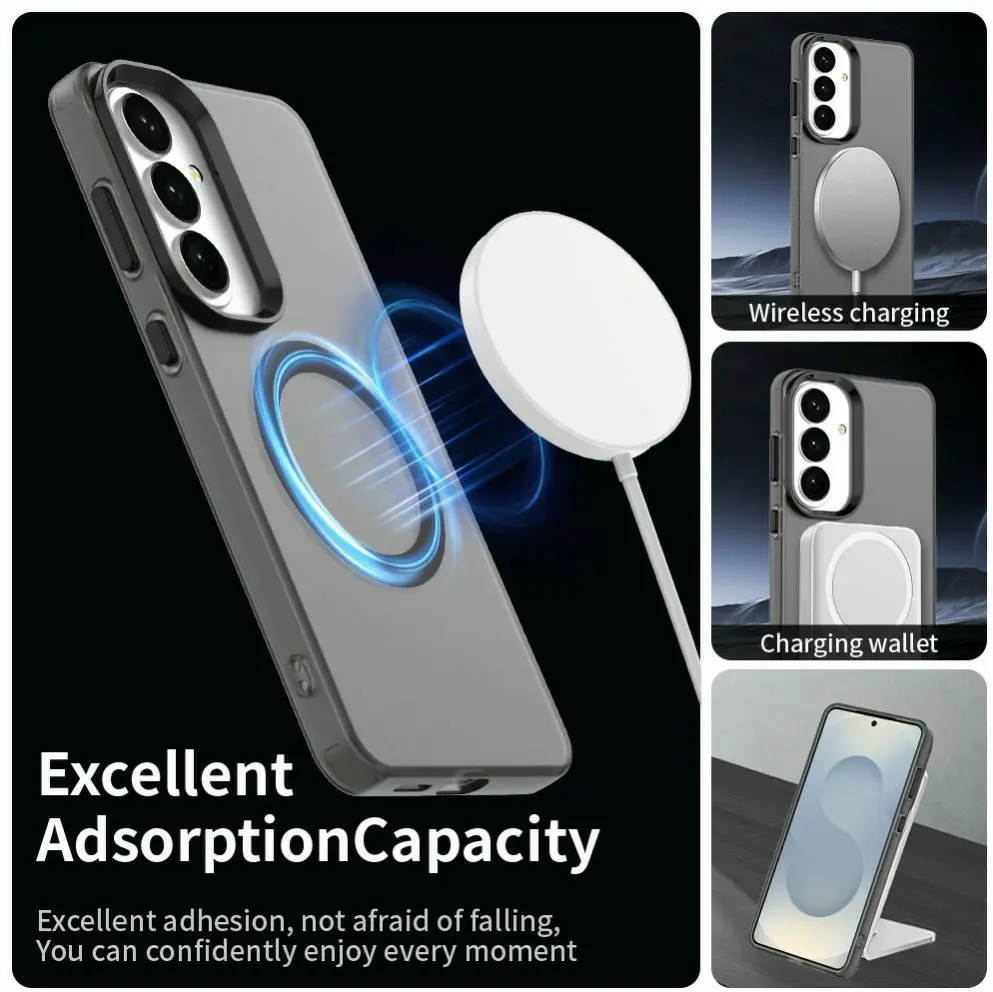Samsung Galaxy S26 Plus Hoesje MagSafe Backcover Semi-Transparant & Zwart afbeelding 2