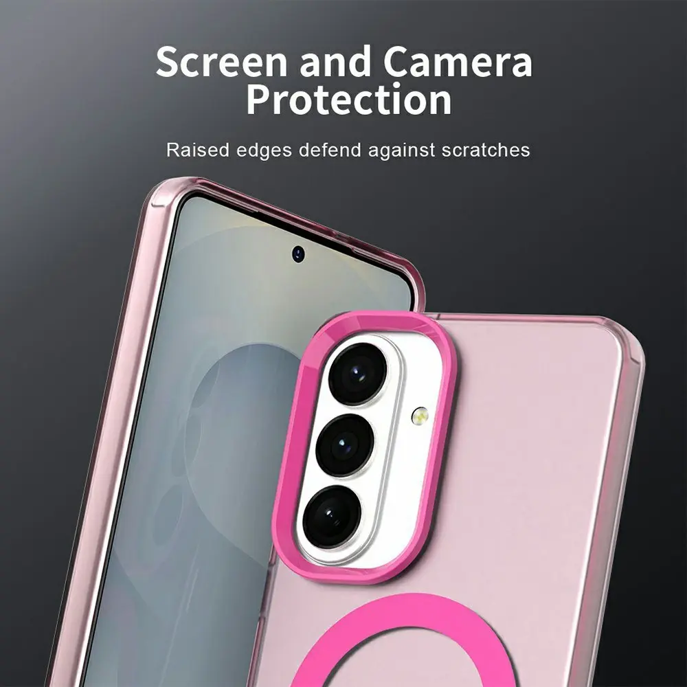 Samsung Galaxy S26 Plus Hoesje MagSafe Backcover Semi-Transparant & Roze afbeelding 8