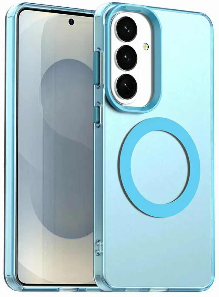 Samsung Galaxy S26 Plus Hoesje MagSafe Backcover Semi-Transparant & Blauw afbeelding 1