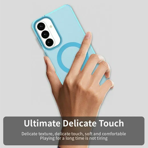 Samsung Galaxy S26 Plus Hoesje MagSafe Backcover Semi-Transparant & Blauw afbeelding 6
