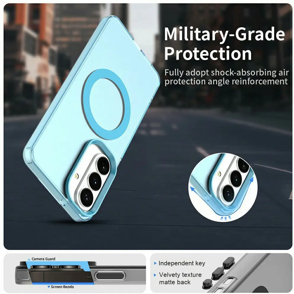 Samsung Galaxy S26 Plus Hoesje MagSafe Backcover Semi-Transparant & Blauw afbeelding 9