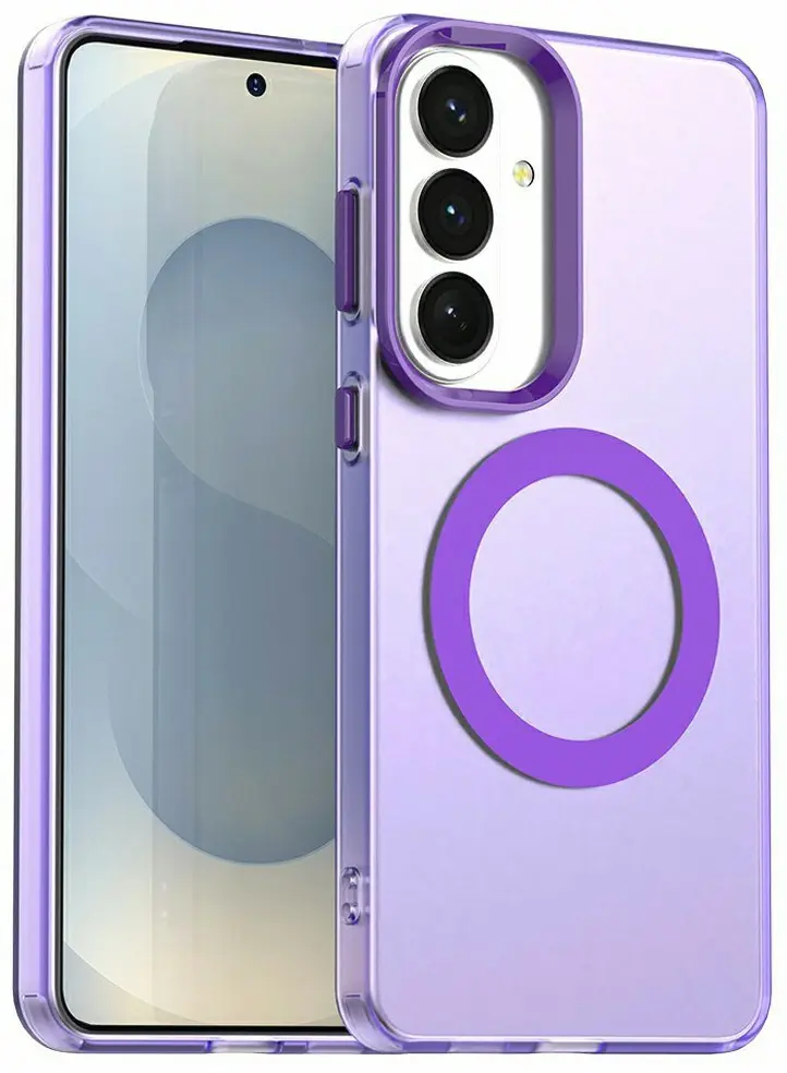 Samsung Galaxy S26 Plus Hoesje MagSafe Backcover Semi-Transparant & Paars afbeelding 1
