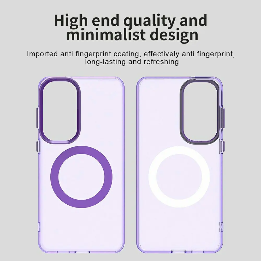 Samsung Galaxy S26 Plus Hoesje MagSafe Backcover Semi-Transparant & Paars afbeelding 3