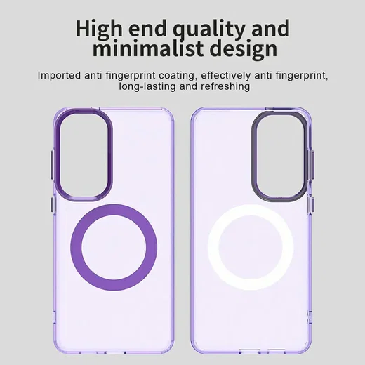 Samsung Galaxy S26 Plus Hoesje MagSafe Backcover Semi-Transparant & Paars afbeelding 3