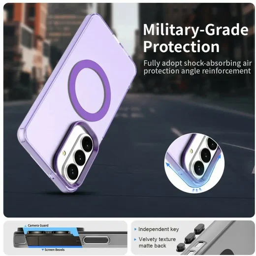 Samsung Galaxy S26 Plus Hoesje MagSafe Backcover Semi-Transparant & Paars afbeelding 9