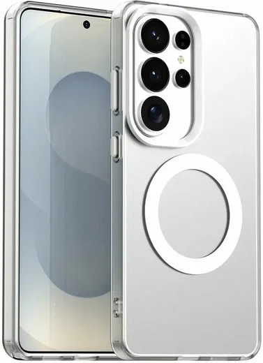 Samsung Galaxy S26 Ultra Hoesje MagSafe Backcover Semi-Transparant & Wit afbeelding 1