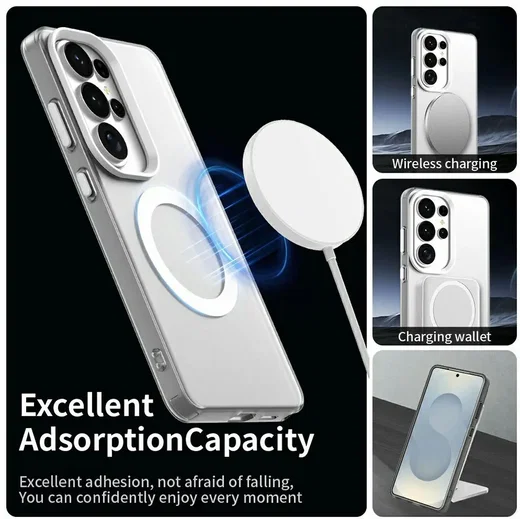 Samsung Galaxy S26 Ultra Hoesje MagSafe Backcover Semi-Transparant & Wit afbeelding 2