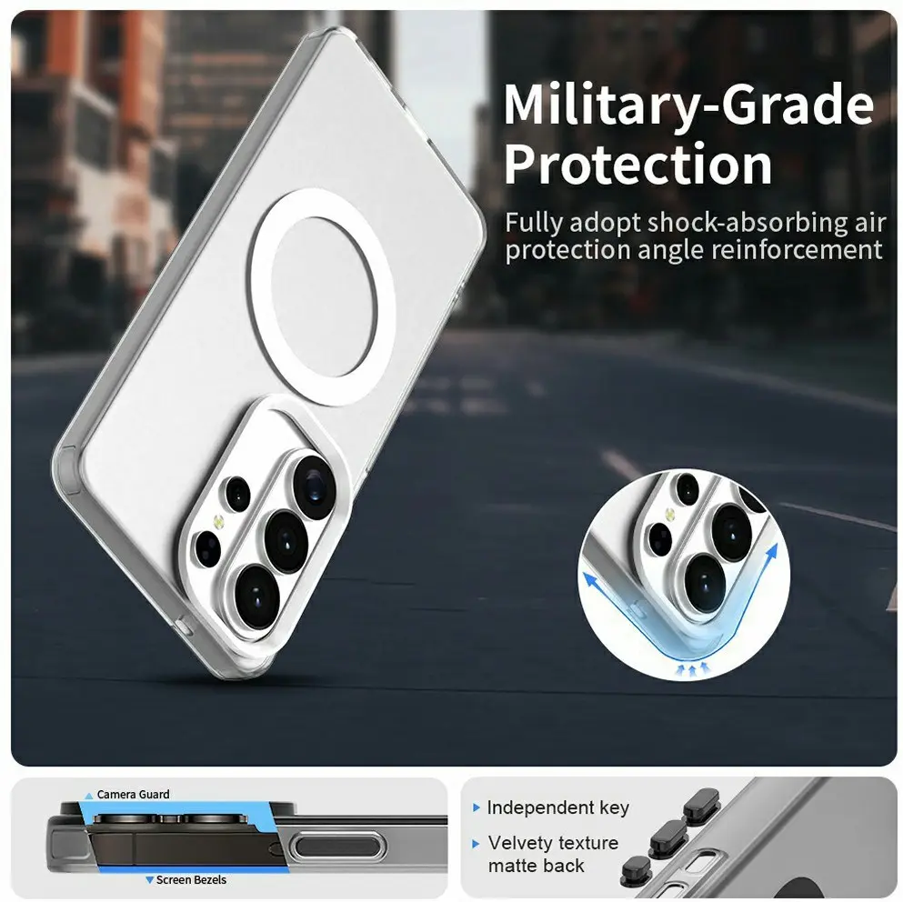 Samsung Galaxy S26 Ultra Hoesje MagSafe Backcover Semi-Transparant & Wit afbeelding 9