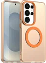 Samsung Galaxy S26 Ultra Hoesje MagSafe Backcover Semi-Transparant & Oranje