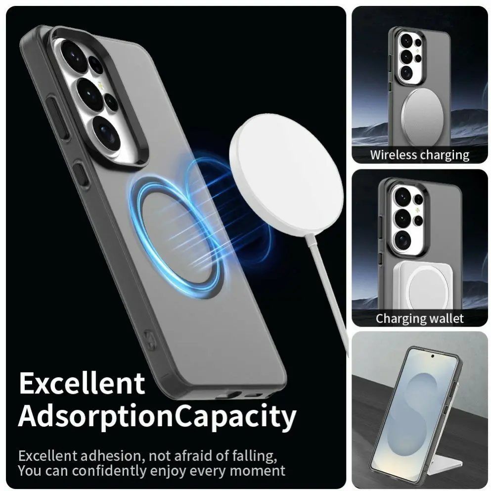 Samsung Galaxy S26 Ultra Hoesje MagSafe Backcover Semi-Transparant & Zwart afbeelding 2