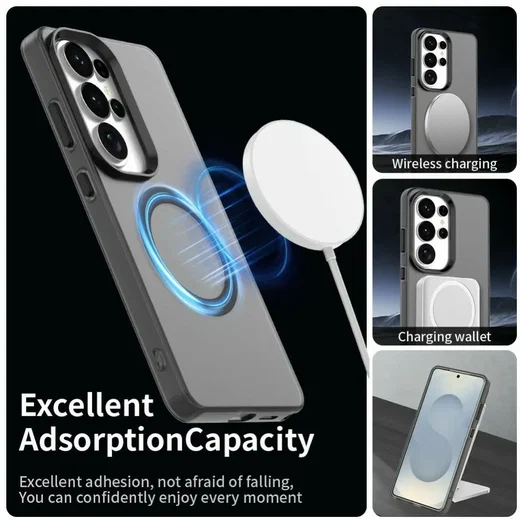 Samsung Galaxy S26 Ultra Hoesje MagSafe Backcover Semi-Transparant & Zwart afbeelding 2