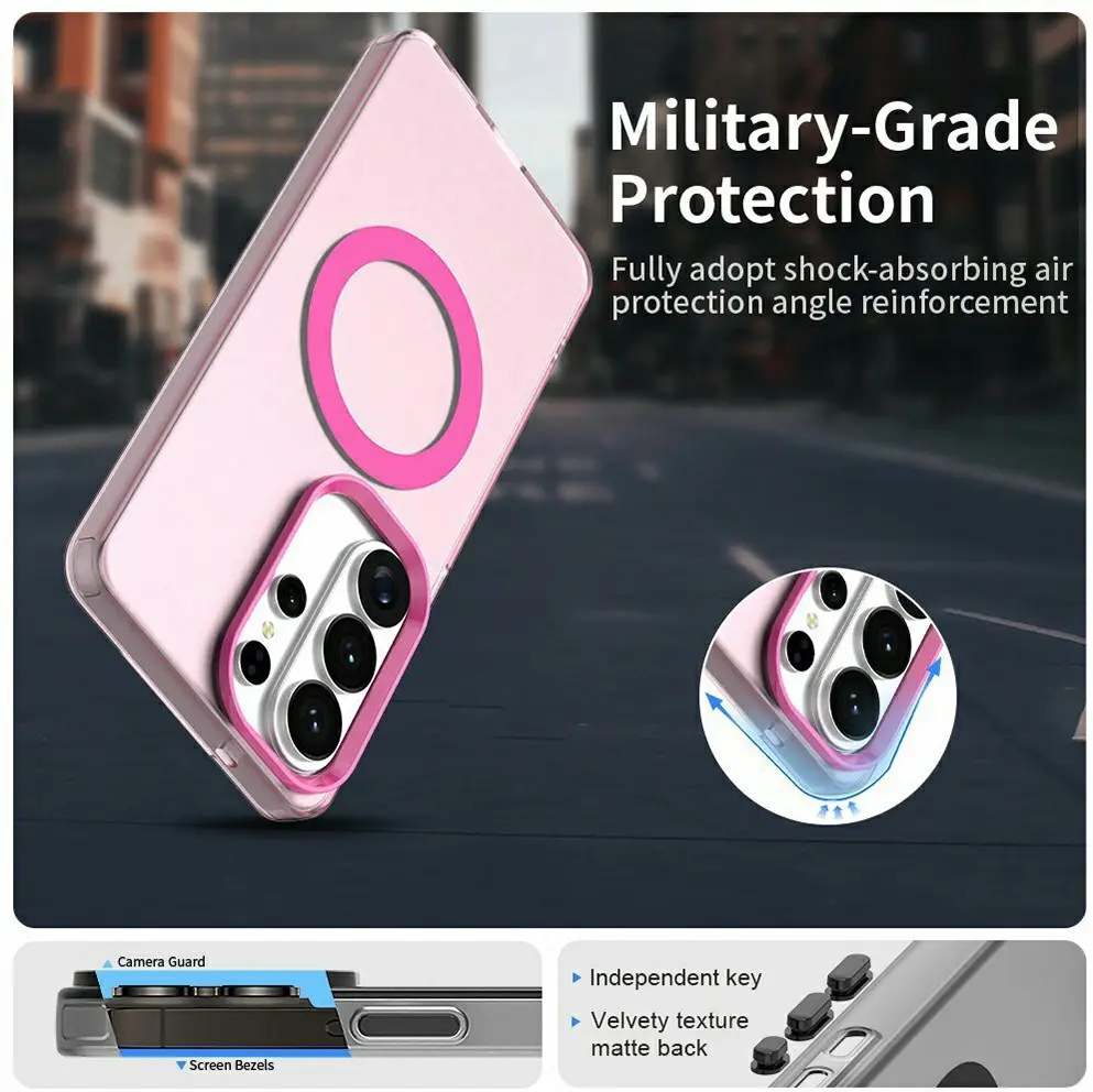 Samsung Galaxy S26 Ultra Hoesje MagSafe Backcover Semi-Transparant & Roze afbeelding 9