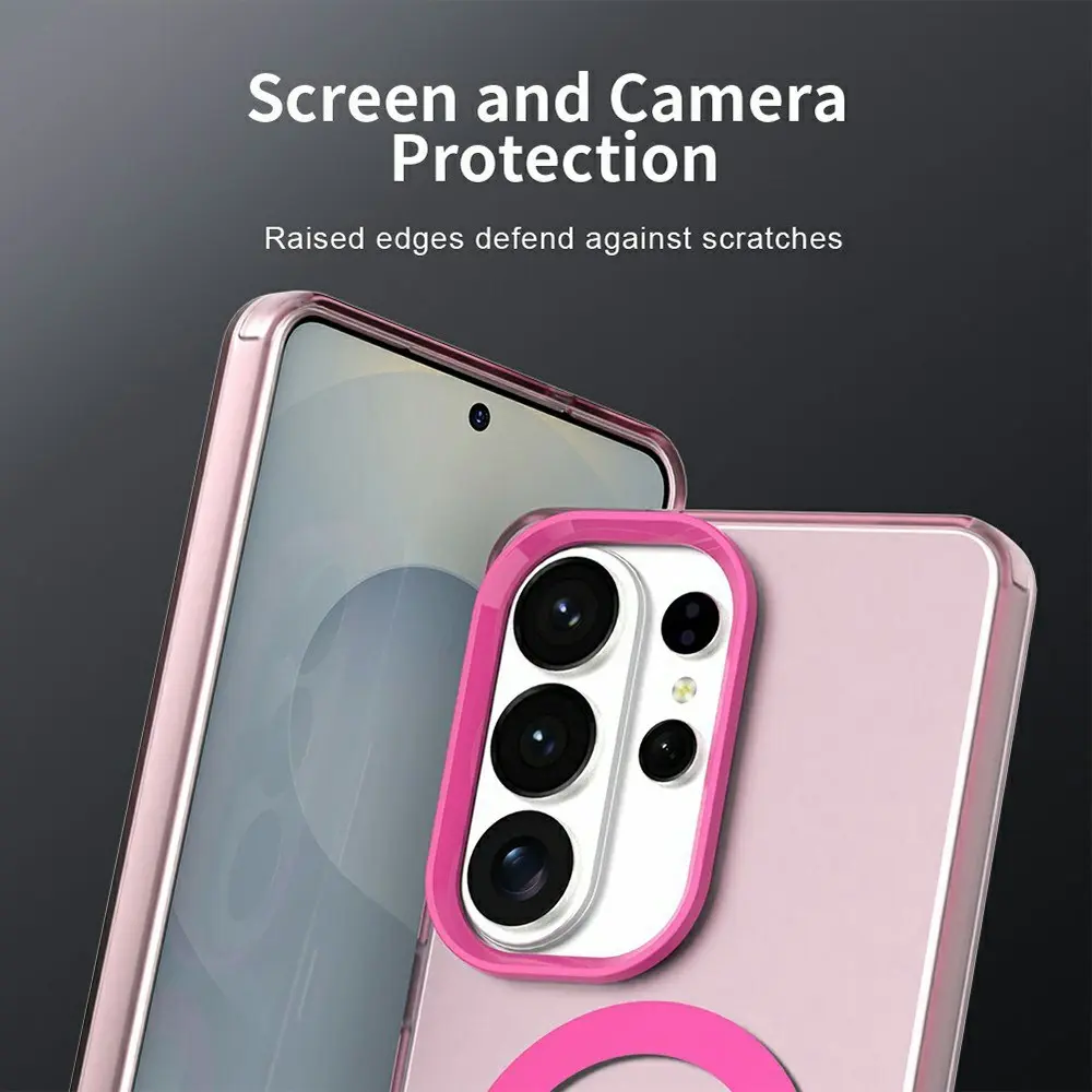 Samsung Galaxy S26 Ultra Hoesje MagSafe Backcover Semi-Transparant & Roze afbeelding 8