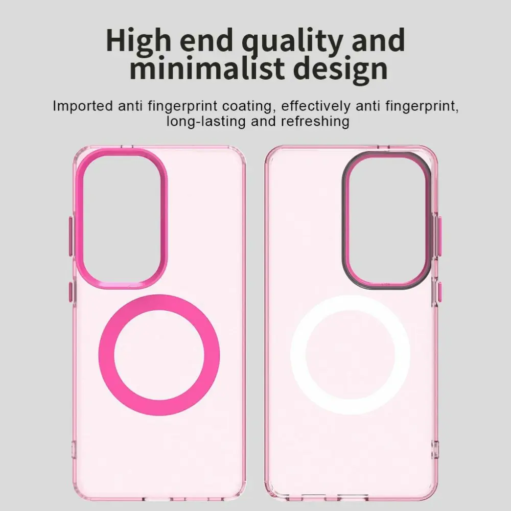 Samsung Galaxy S26 Ultra Hoesje MagSafe Backcover Semi-Transparant & Roze afbeelding 3
