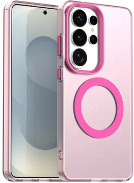 Samsung Galaxy S26 Ultra Hoesje MagSafe Backcover Semi-Transparant & Roze