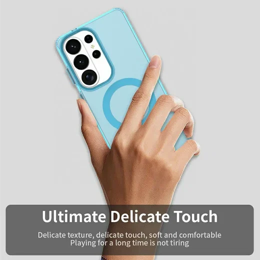 Samsung Galaxy S26 Ultra Hoesje MagSafe Backcover Semi-Transparant & Blauw afbeelding 5
