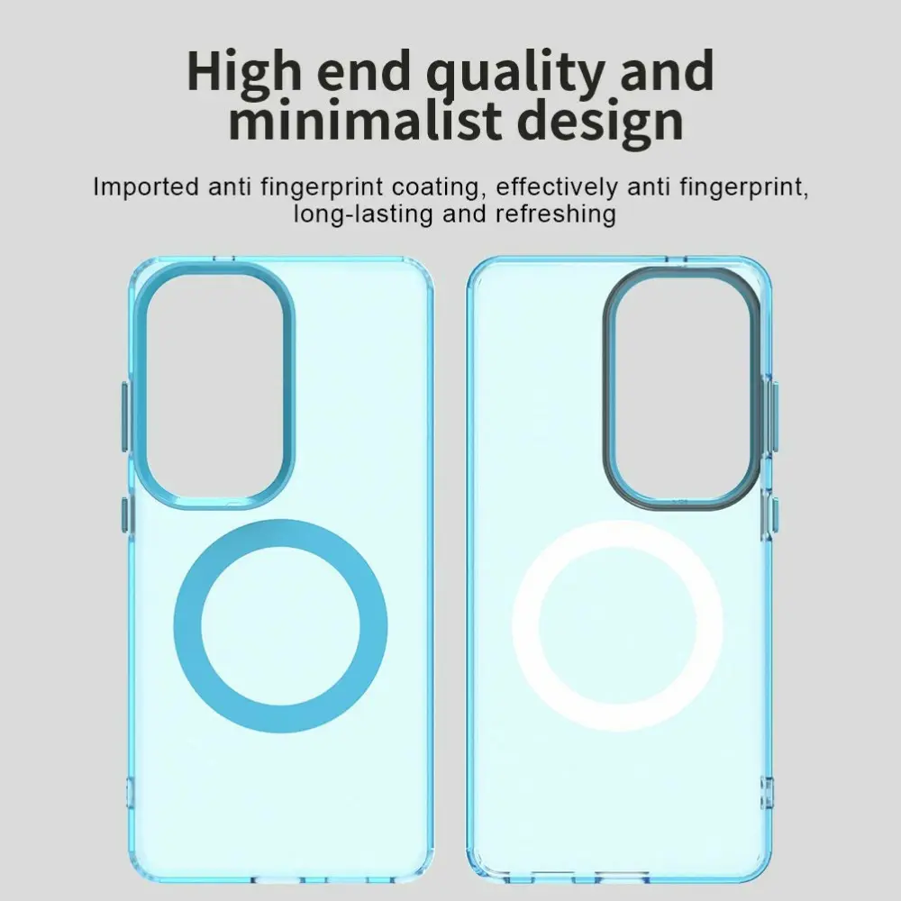 Samsung Galaxy S26 Ultra Hoesje MagSafe Backcover Semi-Transparant & Blauw afbeelding 4