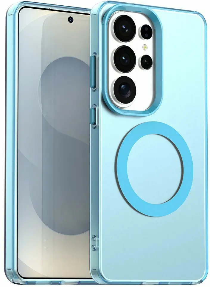Samsung Galaxy S26 Ultra Hoesje MagSafe Backcover Semi-Transparant & Blauw afbeelding 1