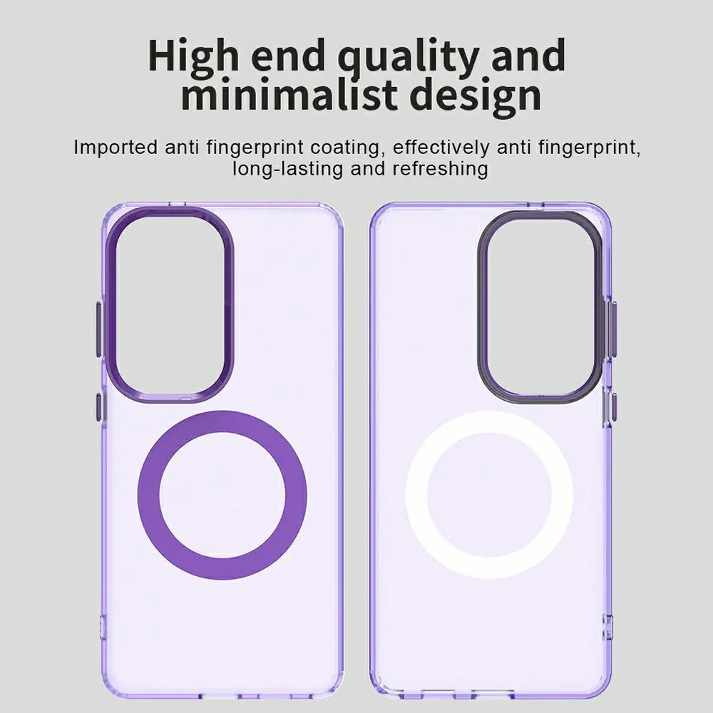 Samsung Galaxy S26 Ultra Hoesje MagSafe Backcover Semi-Transparant & Paars afbeelding 3