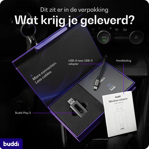Buddi Play 3 Bluetooth Apple CarPlay & Android Auto Adapter afbeelding 7
