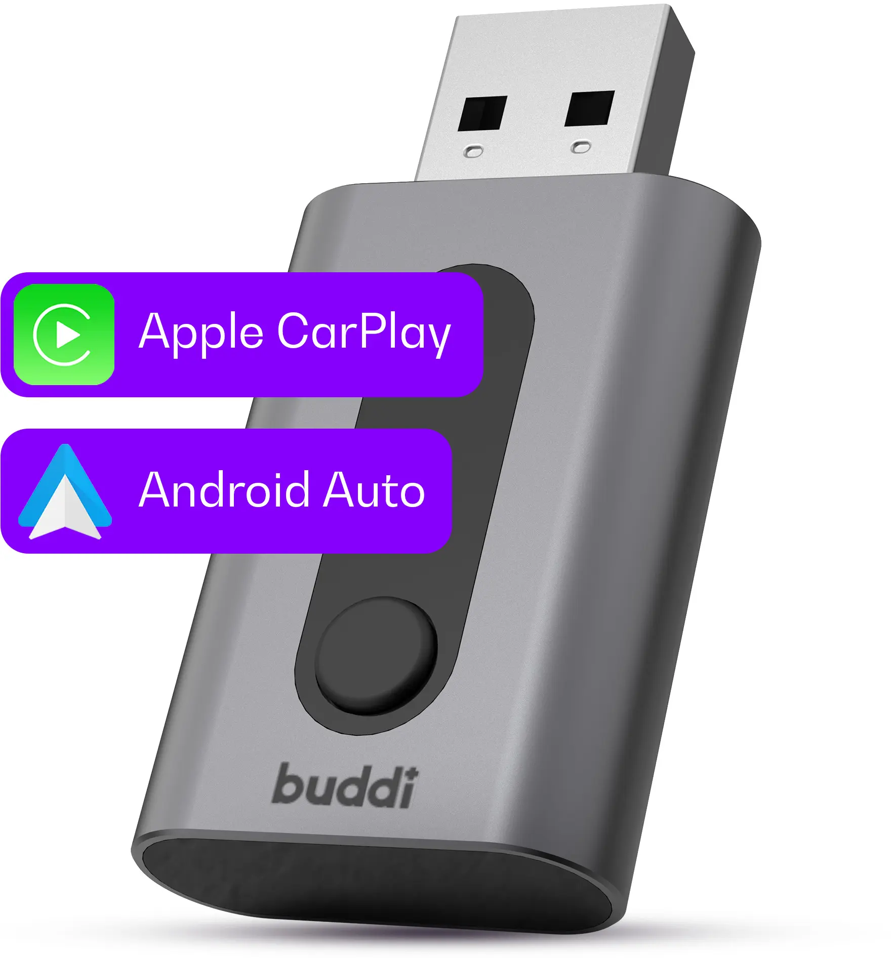Buddi Play 3 Bluetooth Apple CarPlay & Android Auto Adapter afbeelding 1