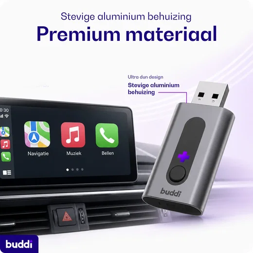 Buddi Play 3 Bluetooth Apple CarPlay & Android Auto Adapter afbeelding 6