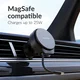 Mobilize MagSafe Ventilatierooster Telefoonhouder met Uitrekbare Kabel 25W Zwart afbeelding 4