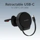 Mobilize MagSafe Ventilatierooster Telefoonhouder met Uitrekbare Kabel 25W Zwart afbeelding 3