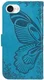 Apple iPhone 17e / 16e Hoesje Wallet Vlinder Book Case Kunstleer Blauw afbeelding 9