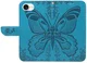 Apple iPhone 17e / 16e Hoesje Wallet Vlinder Book Case Kunstleer Blauw afbeelding 2