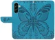 Samsung Galaxy A57 Hoesje Wallet Vlinder Book Case Kunstleer Blauw afbeelding 6