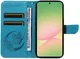 Samsung Galaxy A57 Hoesje Wallet Vlinder Book Case Kunstleer Blauw afbeelding 5