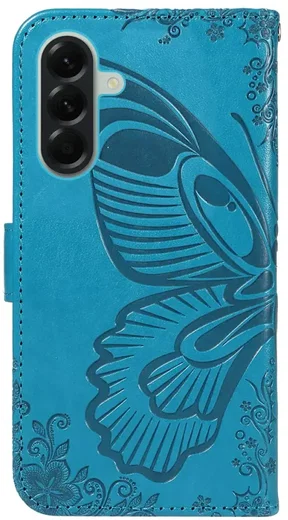 Samsung Galaxy A57 Hoesje Wallet Vlinder Book Case Kunstleer Blauw afbeelding 10