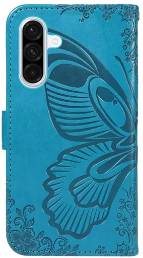 Samsung Galaxy A56 Hoesje Wallet Vlinder Book Case Kunstleer Blauw afbeelding 10