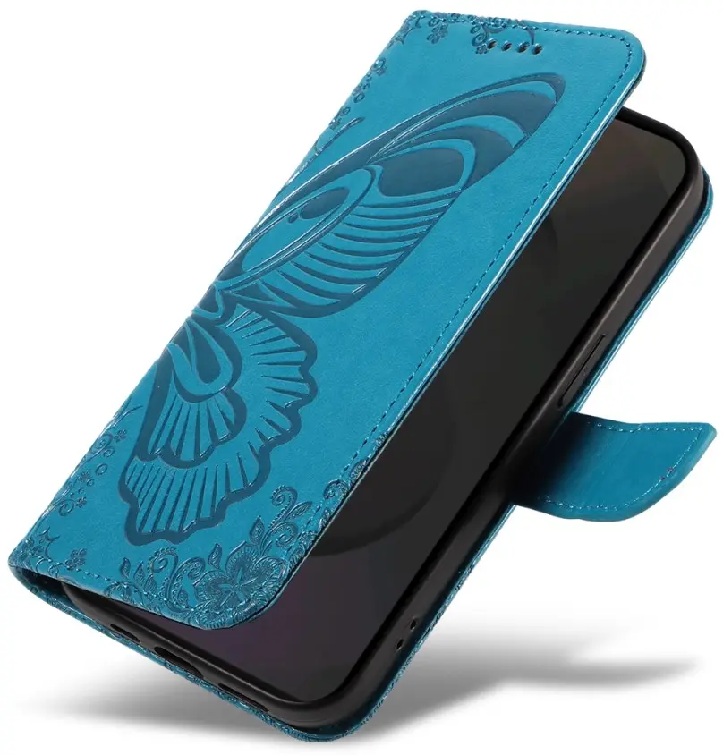 Samsung Galaxy S25 FE Hoesje Wallet Vlinder Book Case Kunstleer Blauw afbeelding 12