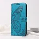 Samsung Galaxy S25 FE Hoesje Wallet Vlinder Book Case Kunstleer Blauw afbeelding 4