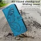 Samsung Galaxy S25 FE Hoesje Wallet Vlinder Book Case Kunstleer Blauw afbeelding 8