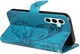 Samsung Galaxy S24 FE Hoesje Wallet Vlinder Book Case Kunstleer Blauw afbeelding 6