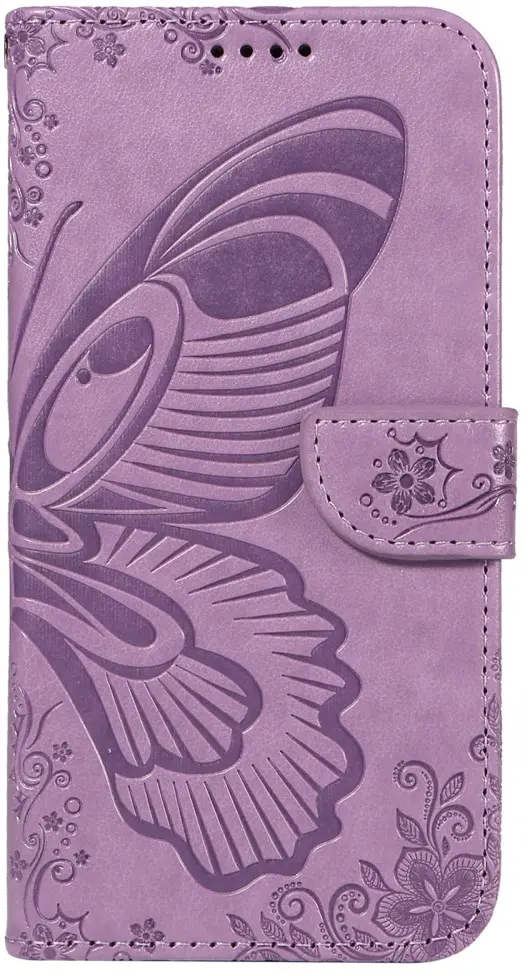 Apple iPhone 17e / 16e Hoesje Wallet Vlinder Book Case Kunstleer Paars afbeelding 8