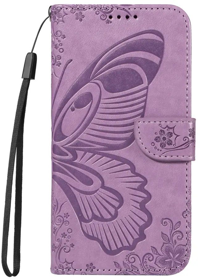 Samsung Galaxy A56 Hoesje Wallet Vlinder Book Case Kunstleer Paars afbeelding 6